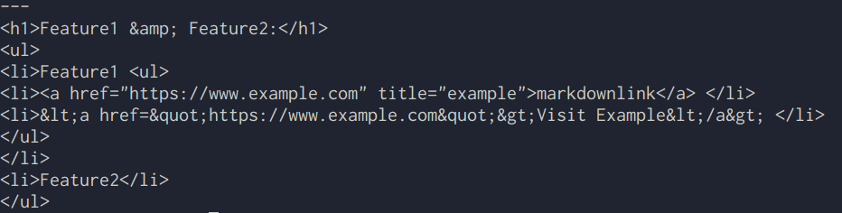 output html