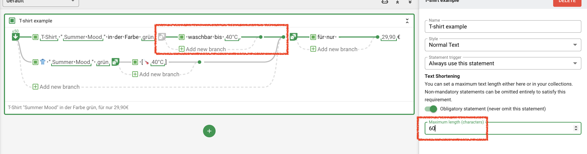 Partial Shortening on Statement level